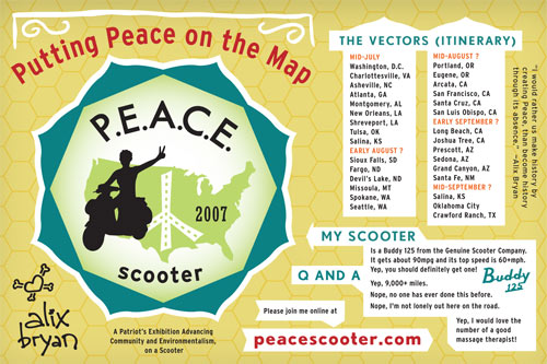 PEACE Scooter postcard, click to download PDF